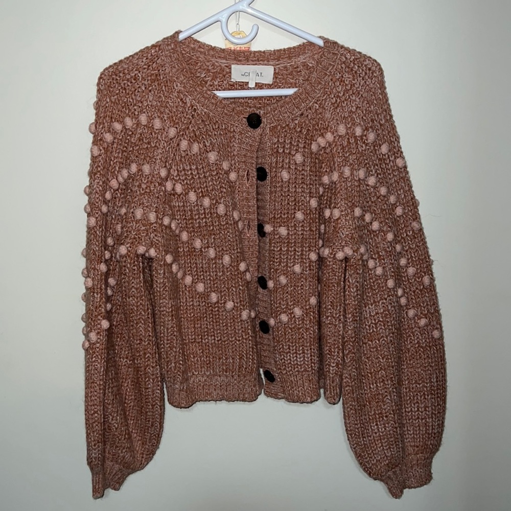 The GREAT pink bobble cardigan